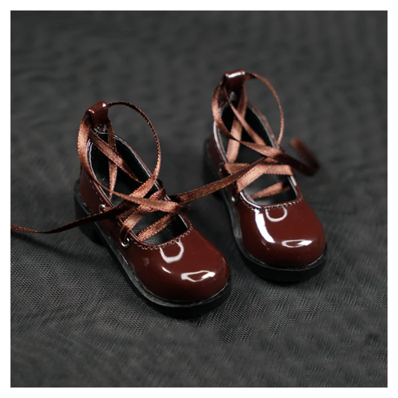 

1/4 1/3 BJD shoes brown color doll shoes with silk ribbon for 1/4 BJD shoes 1/3 BJD doll accessories