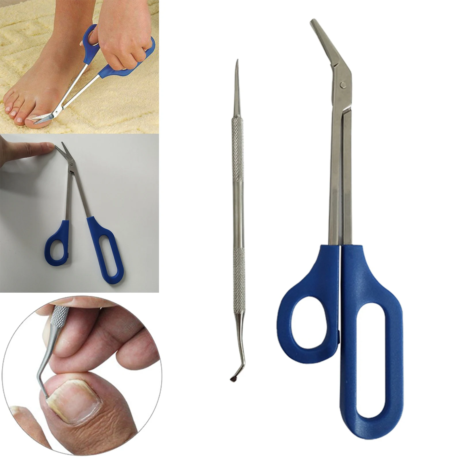

Long Reach Nail Scissors Pedicure Humanized Design Easy to Use Plain