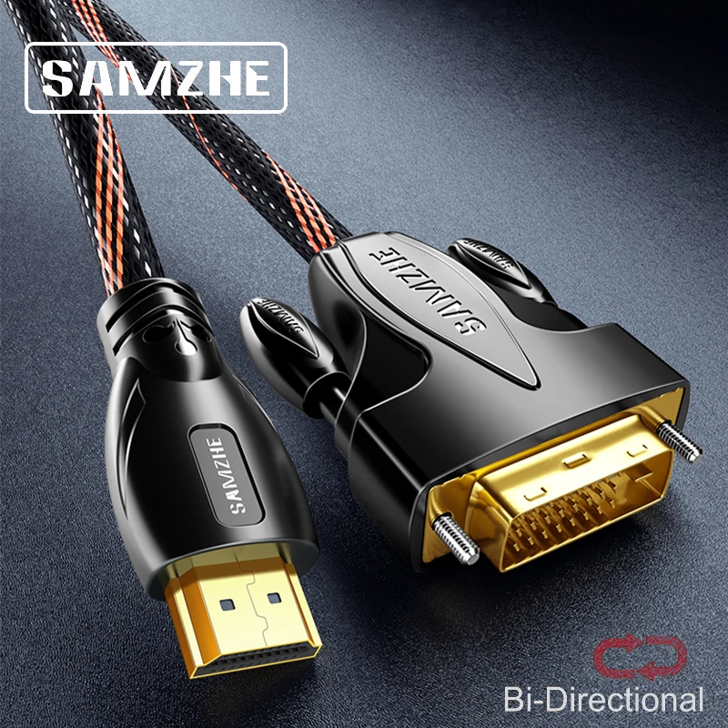 SAMZHE DVI к HDMI/ HDMI двунаправленная передача 1080P кабель для компьютерного проектора ТВ