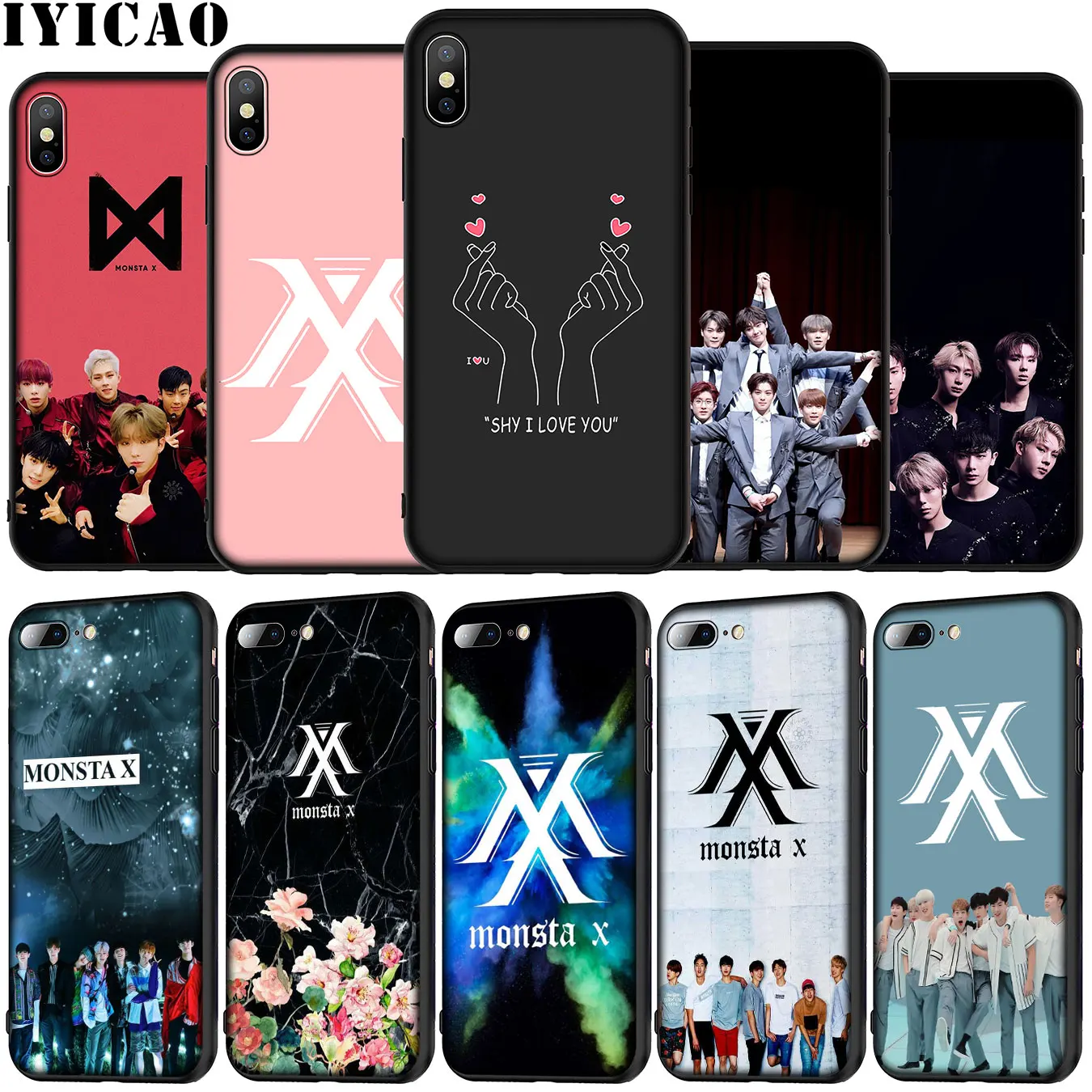 Мягкий силиконовый чехол для телефона MONSTAX Monsta X kpop iPhone 12 Mini XR XS 11 Pro Max 5 5S SE 6 6S 7 8 Plus