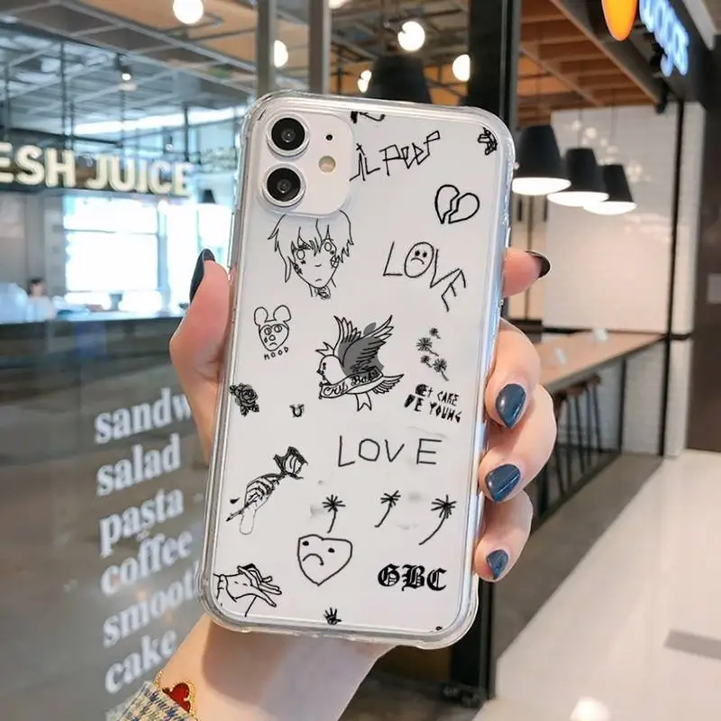 

Lil Peep fashion boy Phone Case Transparent for iPhone 11 12 mini pro XS MAX 8 7 6 6S Plus X 5S SE 2020 XR