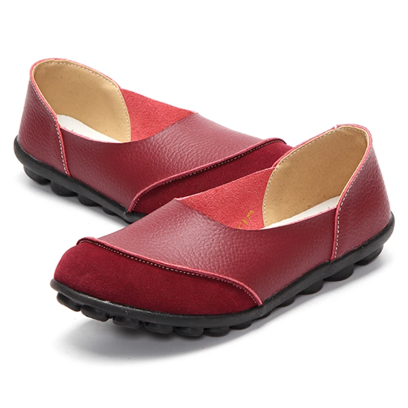 

PU Leather Walking Shoes for Women Flat With Sports Footwear Breathable Sneakers For Female Slip-On Shoes