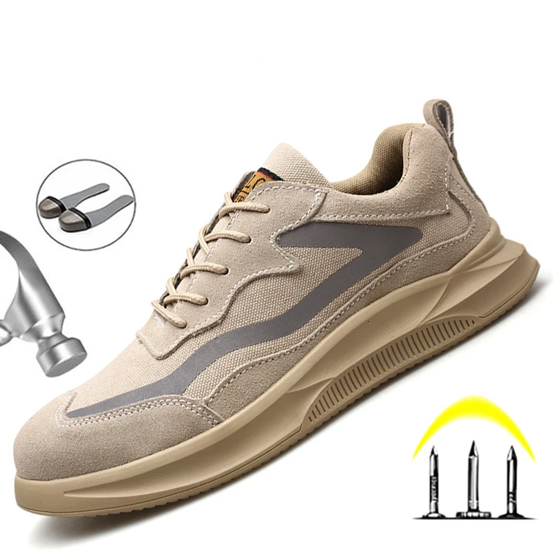

Anti-stabbing Work Shoes Men's Work Boots Anti-smashing Safety Boots Men's Work Sneakers Protective Safety Shoes With Steel Toe