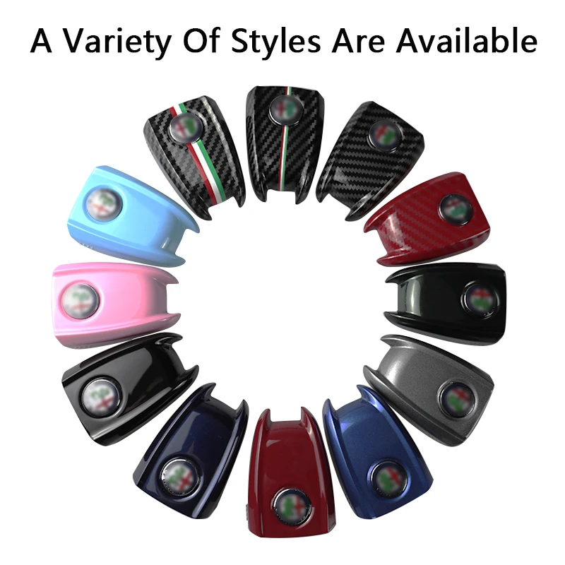 QHCP Car Key Case Cover Smart Remote Shell Holder Protector 3D Bag For Alfa Romeo Giulia Stelvio Modification Accessory | Автомобили и