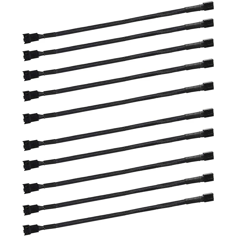 

10PCS 4 Pin PWM Fan Extension Power Cable Connector Case Male to Female Extending Cables Compatible with 4 Pin/3Pin Fan