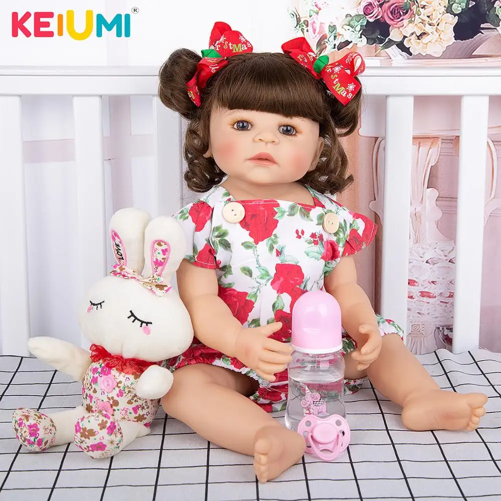KEIUMI Новый стиль 22 дюймов прекрасный Reborn для маленьких девочек полный силиконовые