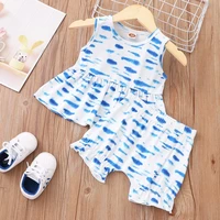 summer baby sets baby clothes sets 2 pcs tie dye sleeveless topsshort pants cotton casual infant clothes girls clothes 0 18m
