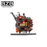 bzb moc howls motorized mini castle anime cartoon character building block model decoration parts kids brain game diy toy gifts