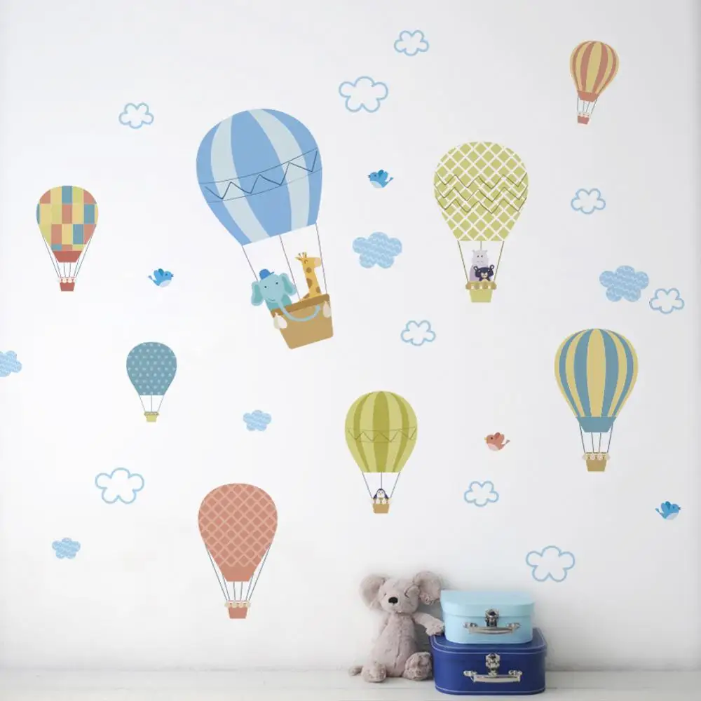 

Hot Air Balloons 30*90cm Wall Stickers for kids rooms home decor cartoon animals wall decals pvc mural art diy wallpaper