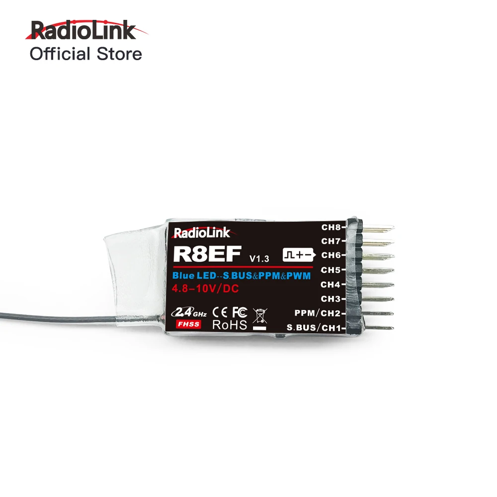 

Radiolink R8EF 2.4Ghz 8 Channels RC Receiver Support S-Bus/PPM/PWM Signal for 8CH T8FB T8S RC Transmitter RC Car Boat Airplane