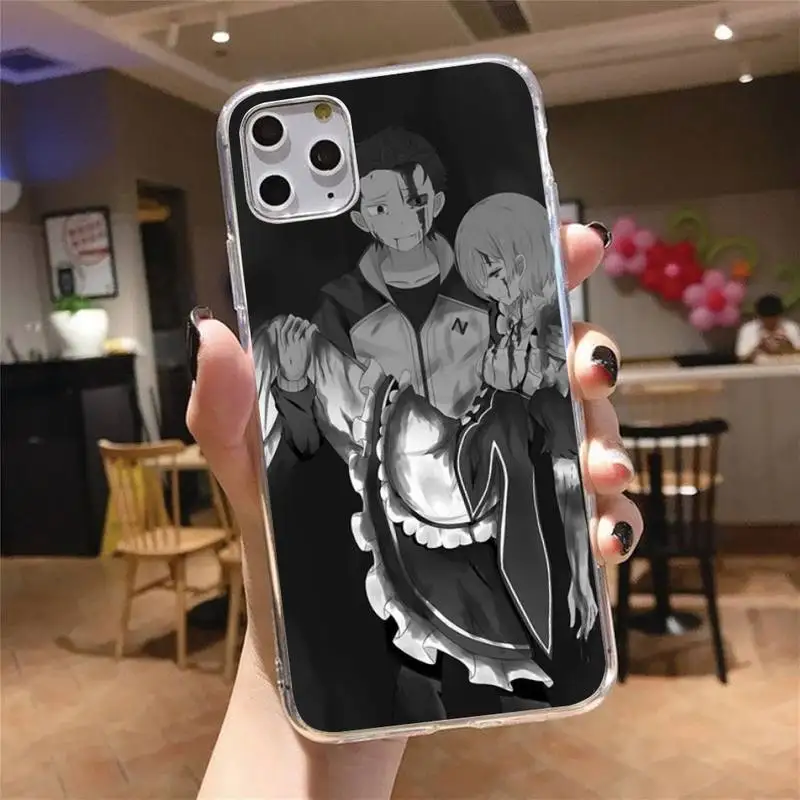 

Re Zero Rem Japan anime Phone Case Transparent for iPhone 6 7 8 11 12 s mini pro X XS XR MAX Plus