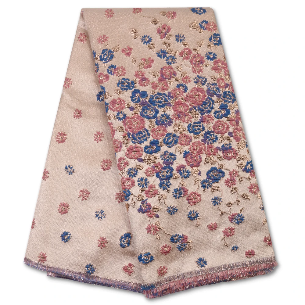 

African Lace Fabric 2021 High Quality Brocade Jacquard Tissus Lace Nigerian Lace Fabrics Sewing For Party Dress YA3823B-3