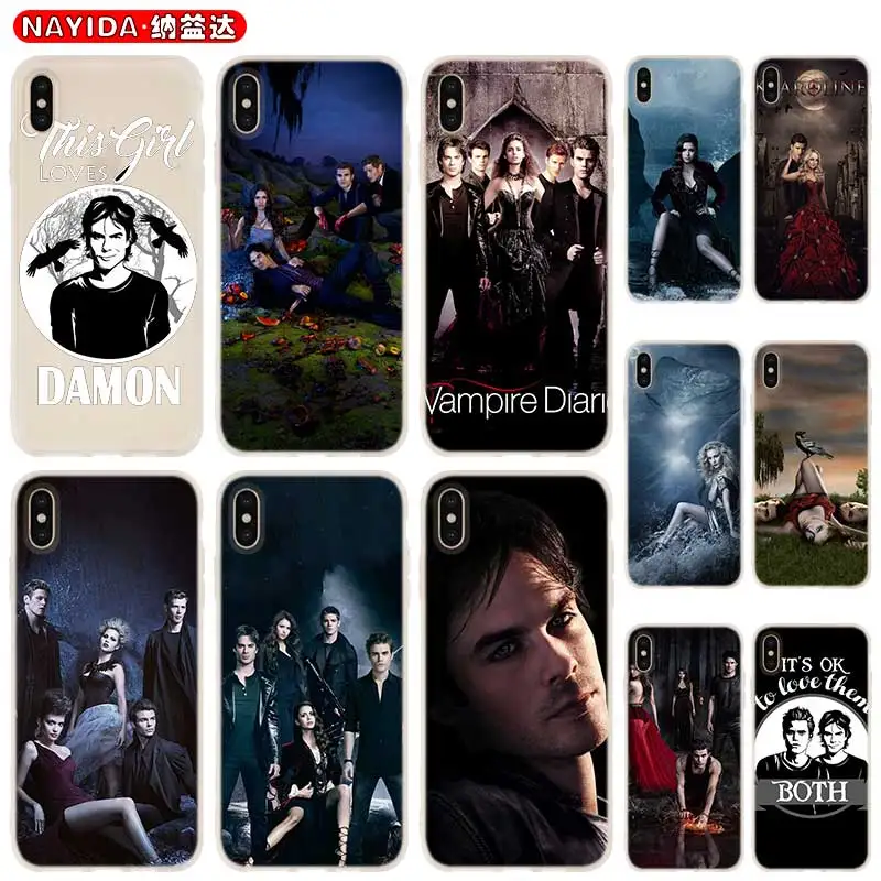 

Soft Case For iPhone 13 12 11 Pro X XS Max XR 6 7 8 G Plus SE 2020 Mini Cover Vampire Diaries