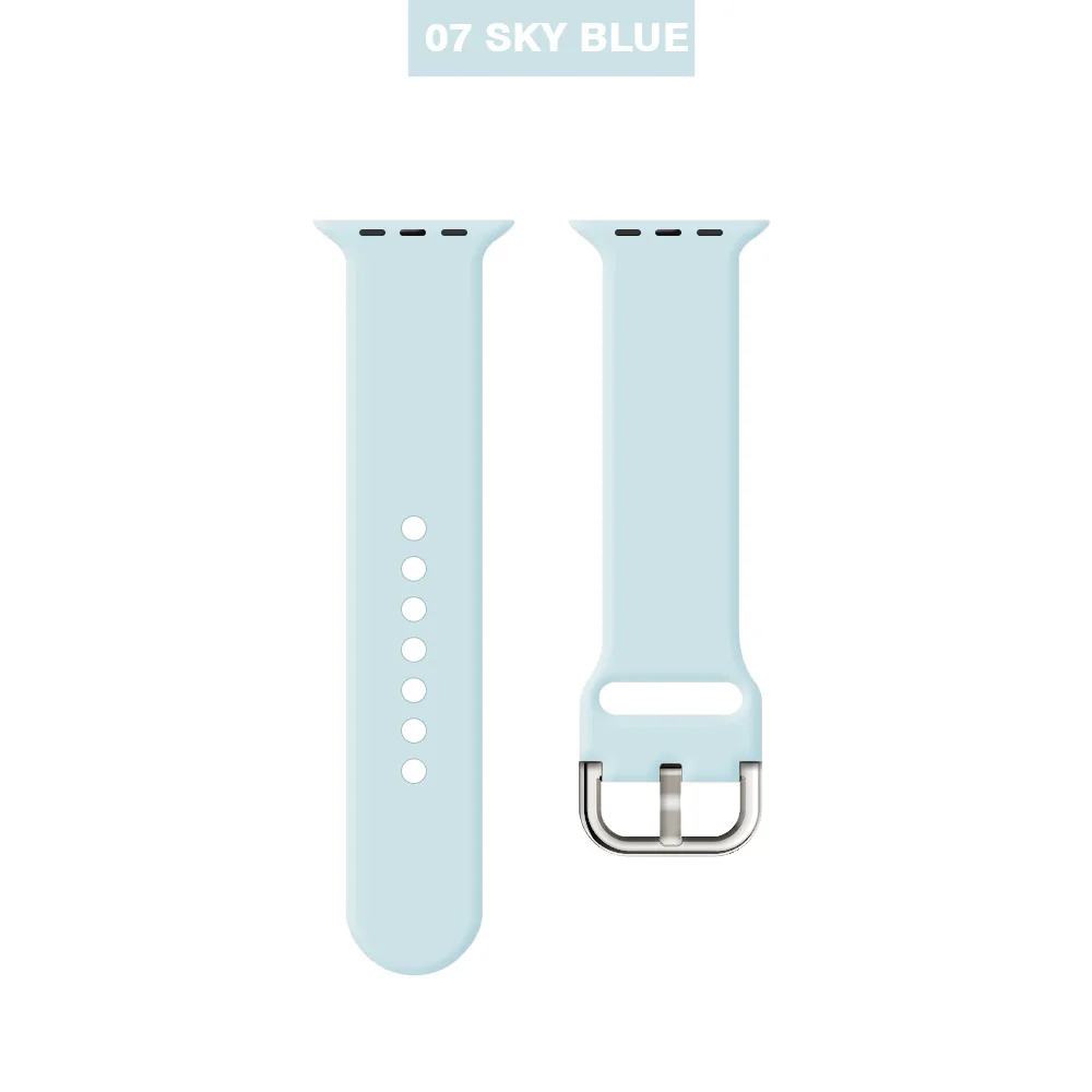 Sky blue Мягкий силиконовый сменный спортивный ремешок для 38 мм Apple Watch Series1 2 42 мм наручный браслет ремешок для iWatch Sports Edition MU SEN - Цвет ремешка: Sky blue
