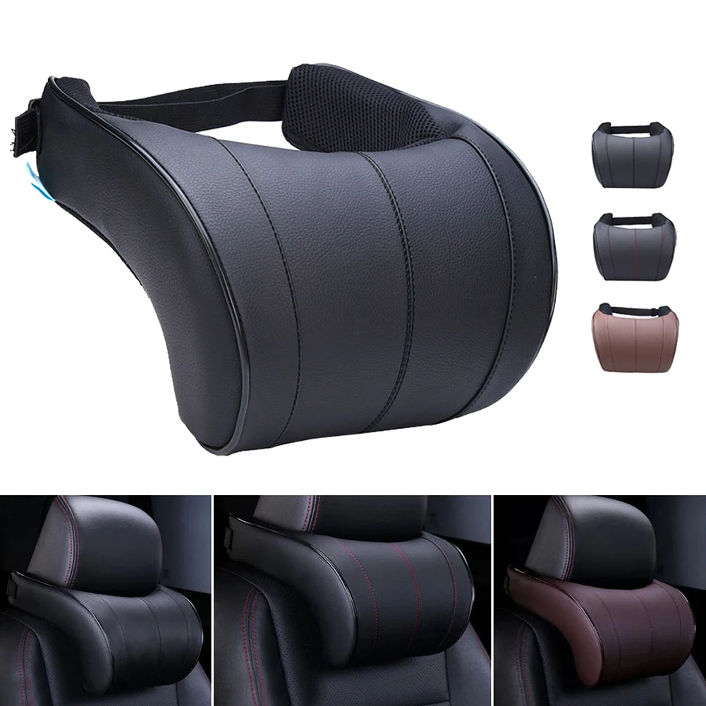 1 шт. Автомобильная подушка для шеи из искусственной кожи с эффектом памяти