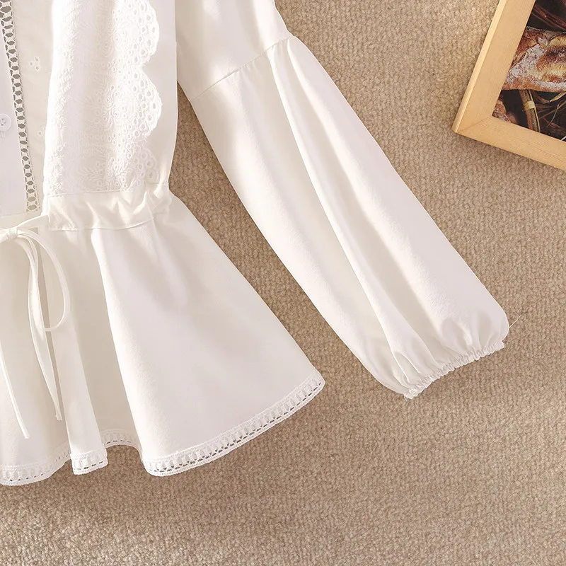 Женская рубашка в полоску MUMUZI Весенняя блузка с длинным рукавом Офисная