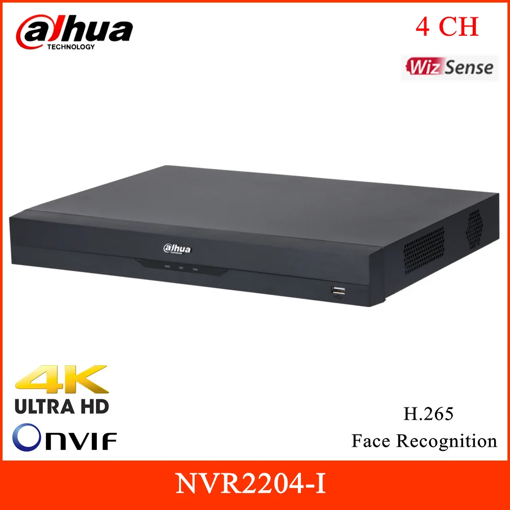 Оригинальный новый 4-канальный видеорегистратор Dahua 1U WizSense AI NVR NVR2204-I Smart H.265 4K с