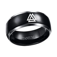 new trendy viking rune pattern ring mens ring fashion metal rune amulet ring accessories party jewelry