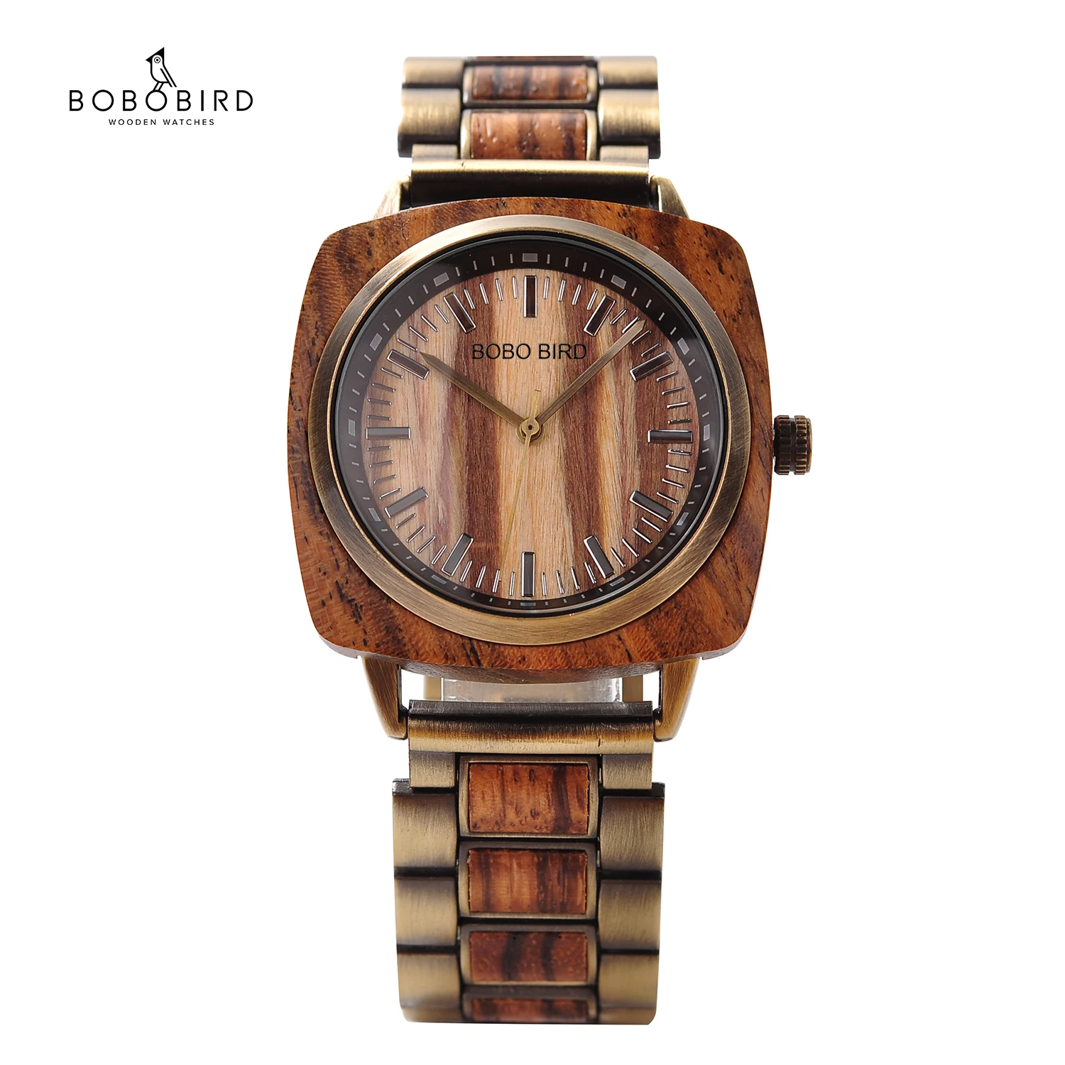 BOBO BIRD Relogio Masculino мужские часы деревянные классические квадратные наручные на