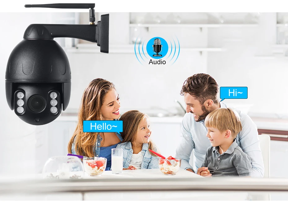 Wi-Fi IP камера беспроводная IP купольная PTZ наружная водонепроницаемая IP66 CCTV Авто Круиз двухсторонняя аудио sd-карта движение Camhi приложение Onvif