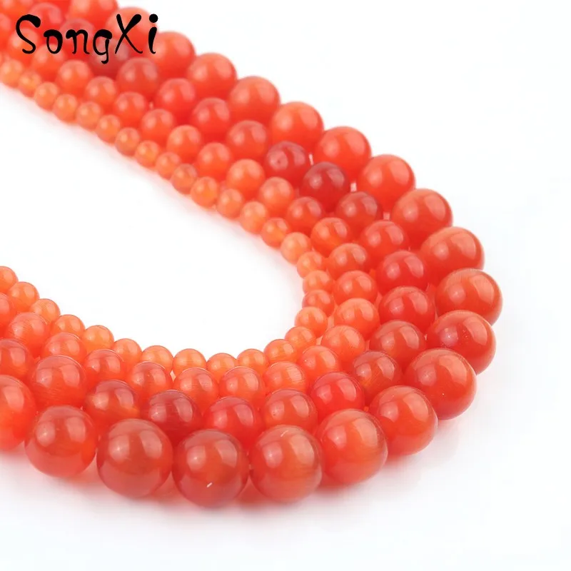 Круглые круглые шарики с красным кошачьим глазом 4 6 8 10 12 мм для изготовления