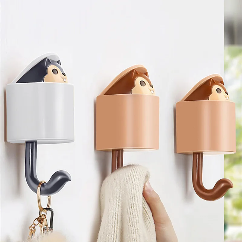 

Decor Cartoon Animal Wall Hooks Hamster Housekeeper Coat Hat Clothes Bathroom Kitchen Rack Decorative Hanger Children Gift