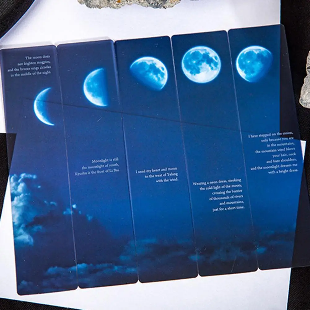 

5 Pcs/set Roaming the Universe Frosted PVC Bookmarks Scrapbook Bookmarks Style Book Bookmarks Ins Page Decorative Marker Ta B6U9