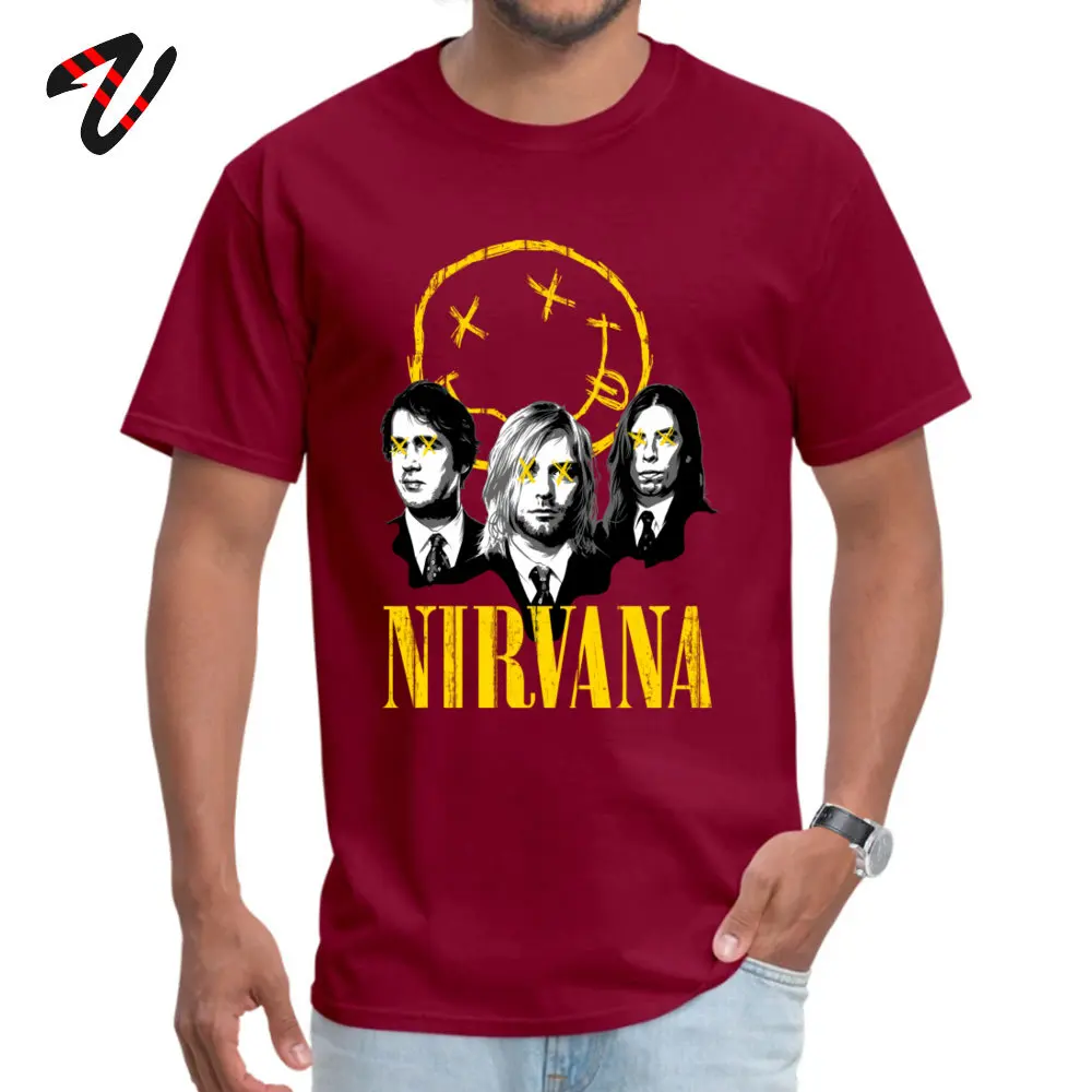 Скидка Nevermind Nirvana повседневные футболки с короткими рукавами Осень Зима хлопковая футболка для Мужская футболка подарок на день рождения - Цвет: Maroon