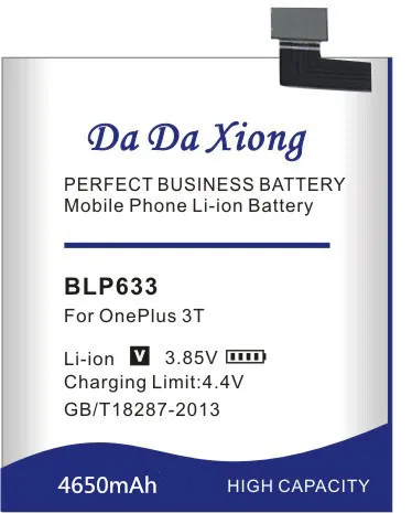 Da Xiong 4650 мАч BLP633 батарея для OnePlus 3T A3010 1+ 3T телефон OnePlus 3