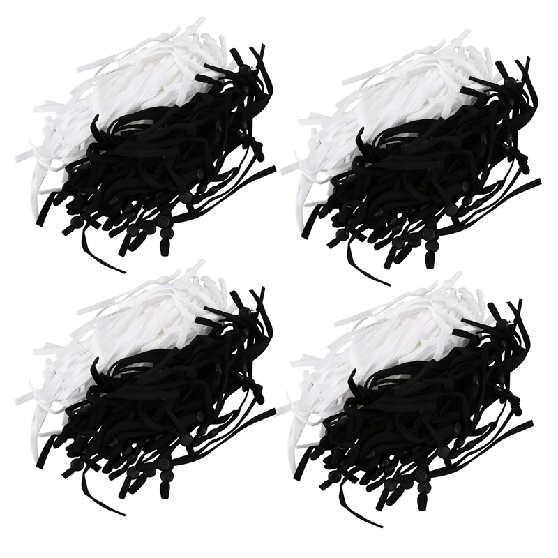 

400 Pcs Sewing Elastic Band Cord With Adjustable Buckle Stretchy Mask Earloop Lanyard Earmuff Rope DIY Making Supplies