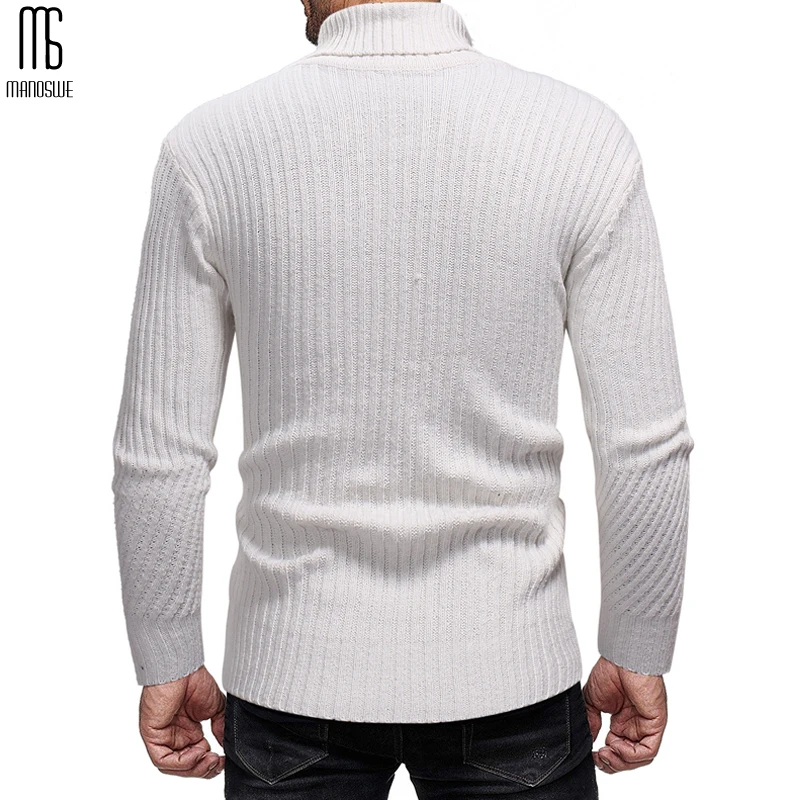 Мужской пуловер с высоким воротником Manoswe однотонный облегающий Повседневный