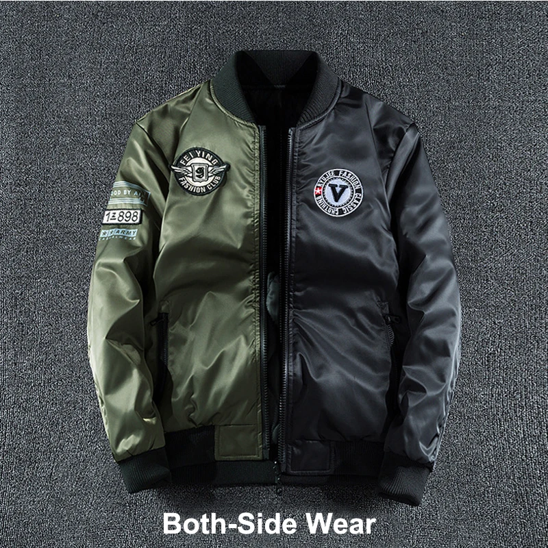 DIMUSI Fashion Men's Polit Bomber Jackets Male Outwear Both-Side Wear Cargo Coats Mens Reversible Baseball Chaqueta Clothing 7XL | Мужская