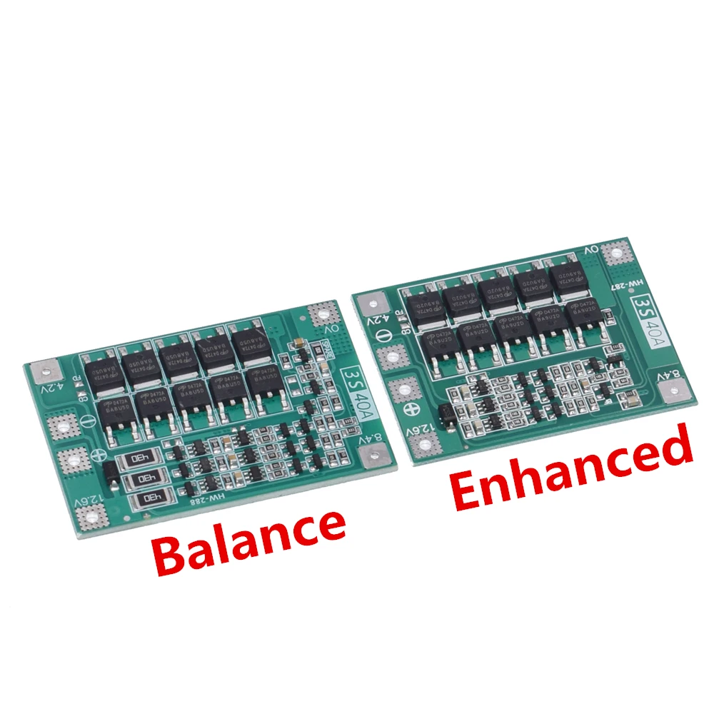 3S 40A литий ионная батарея зарядное устройство Защитная плата PCB BMS для токовый