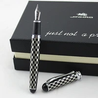 1 x advanced executive fountain pen jinhao 750 black silver square pattern ink pen