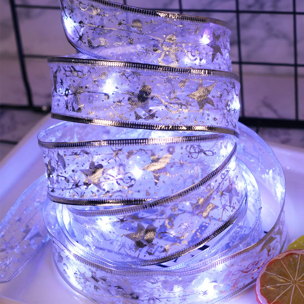 

4M LED Fairy Light Xmas Car Decor String Lights Waterproof Flexible Copper Wire Ribbon Bows Party Weddings Christmas Tree Decor