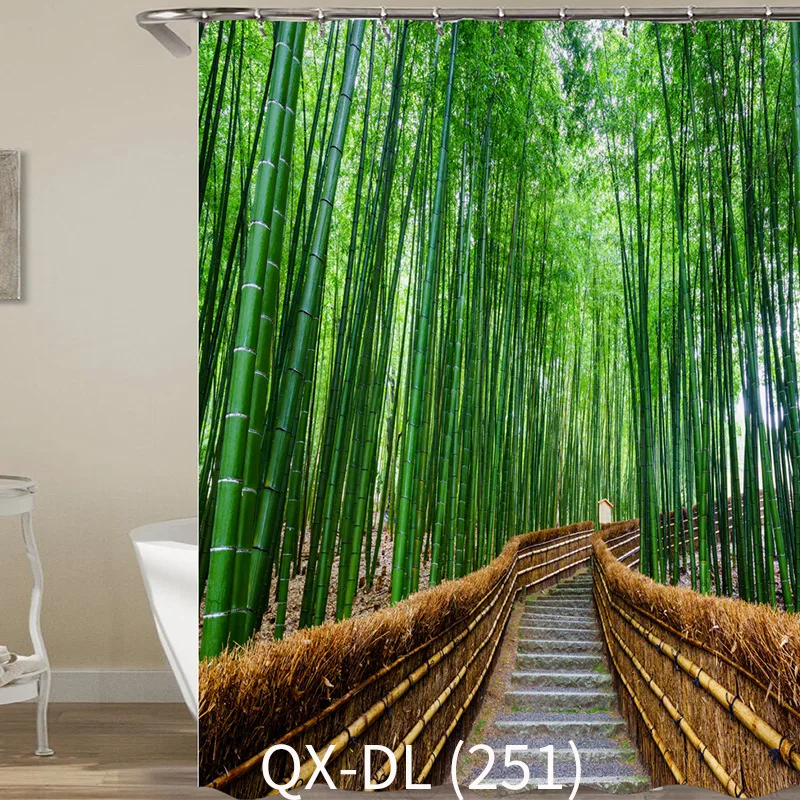 

Waterproof Curtain Bathroom Aesthetic Shower Curtain Forest Leaves Elegant Rideau Exterieur Pergolas Shower Curtains