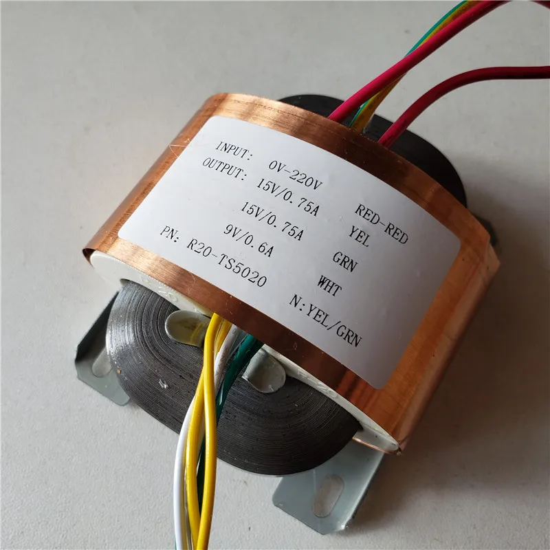 15V 0.75A 15V 0.75A 9V 0.6A трансформатор R Core R20 изготовленный на заказ трансформатор 220V 30VA медный щит дорожный светильник специальный трансформатор