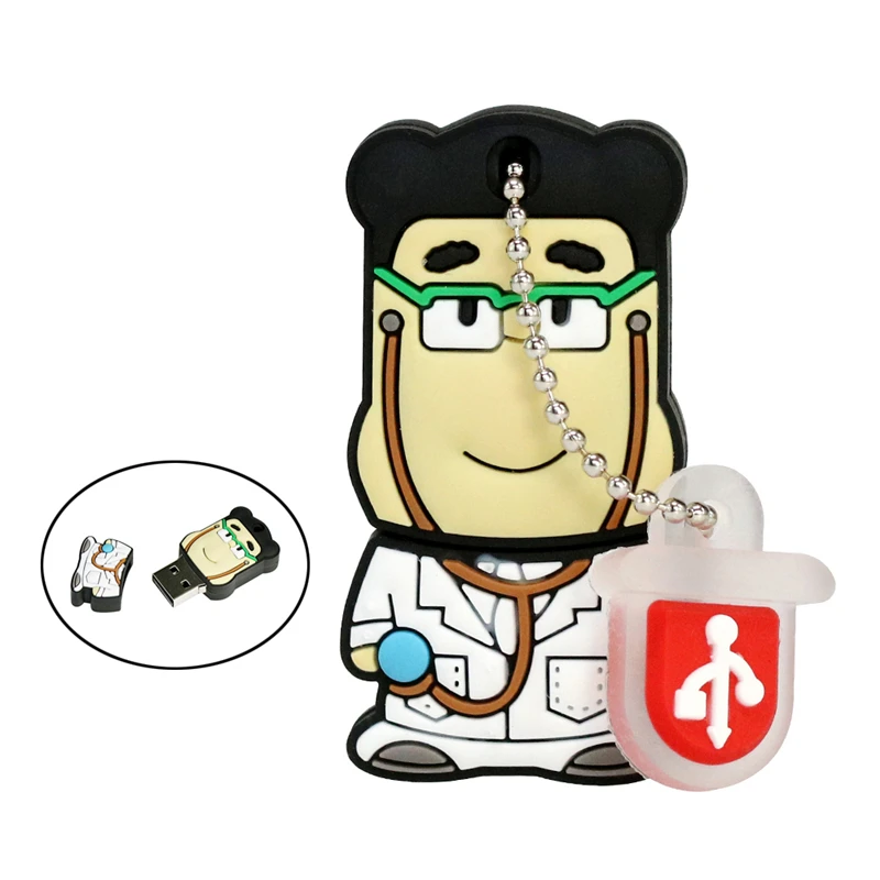 Мультфильм Милый доктор Cle USB флешка ключ 256 64 Гб 32 128 ГБ оперативной памяти 16