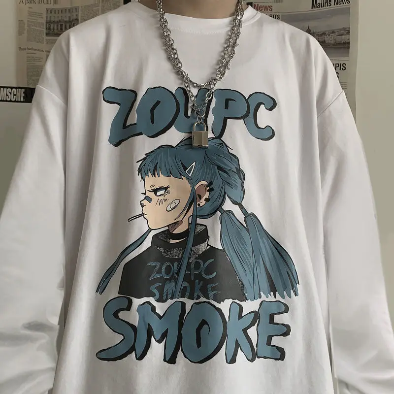 

Autumn t-shirt men's long-sleeved T-shirt dark hip-hop plus size top