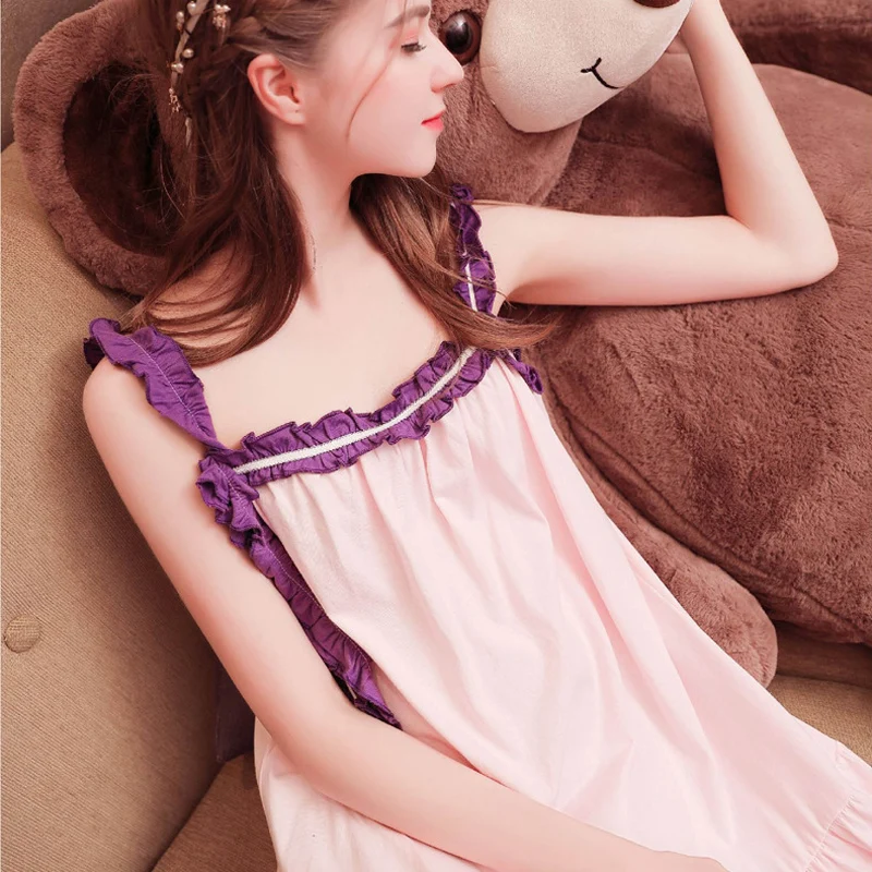 Модная женская хлопковая розовая пижама Roseheart пикантная ночная рубашка длинная