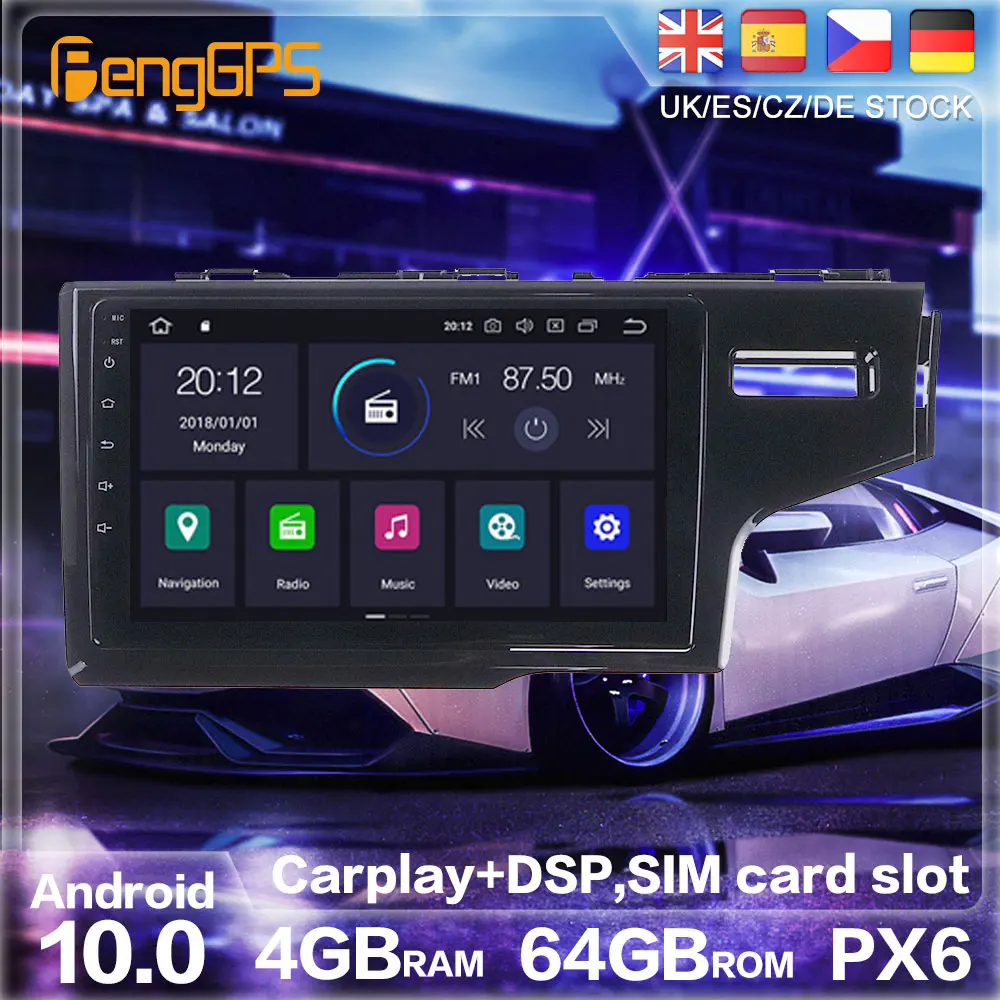 Android 10 0 Радио стерео для Honda Jazz 3 2015-2020 Fit GPS навигация автомобильный DVD-плеер