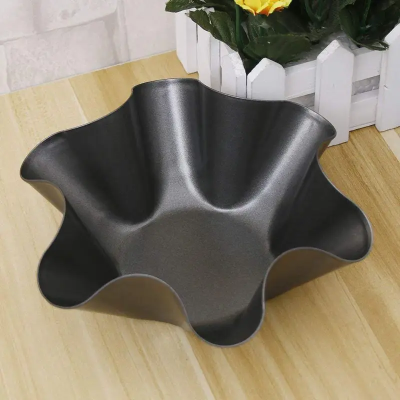 Large Non-Stick Fluted Tortilla Shell Pans Taco Salad Bowl Makers Carbon Steel Set Of 4 Tostada Bakers | Дом и сад