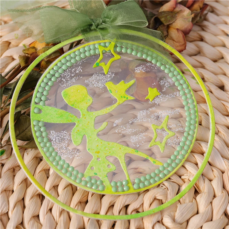 DiyArts эльфы умирает ангел круг металлический Трафаретный вырубной Штамп Новый 2020