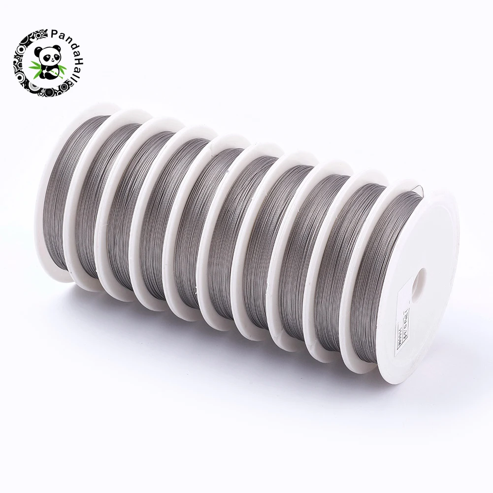 

10 Roll Tiger Tail Wire 0.3mm Nylon-coated Steel White Light Grey Beading Wire For Jewelry Making Finding