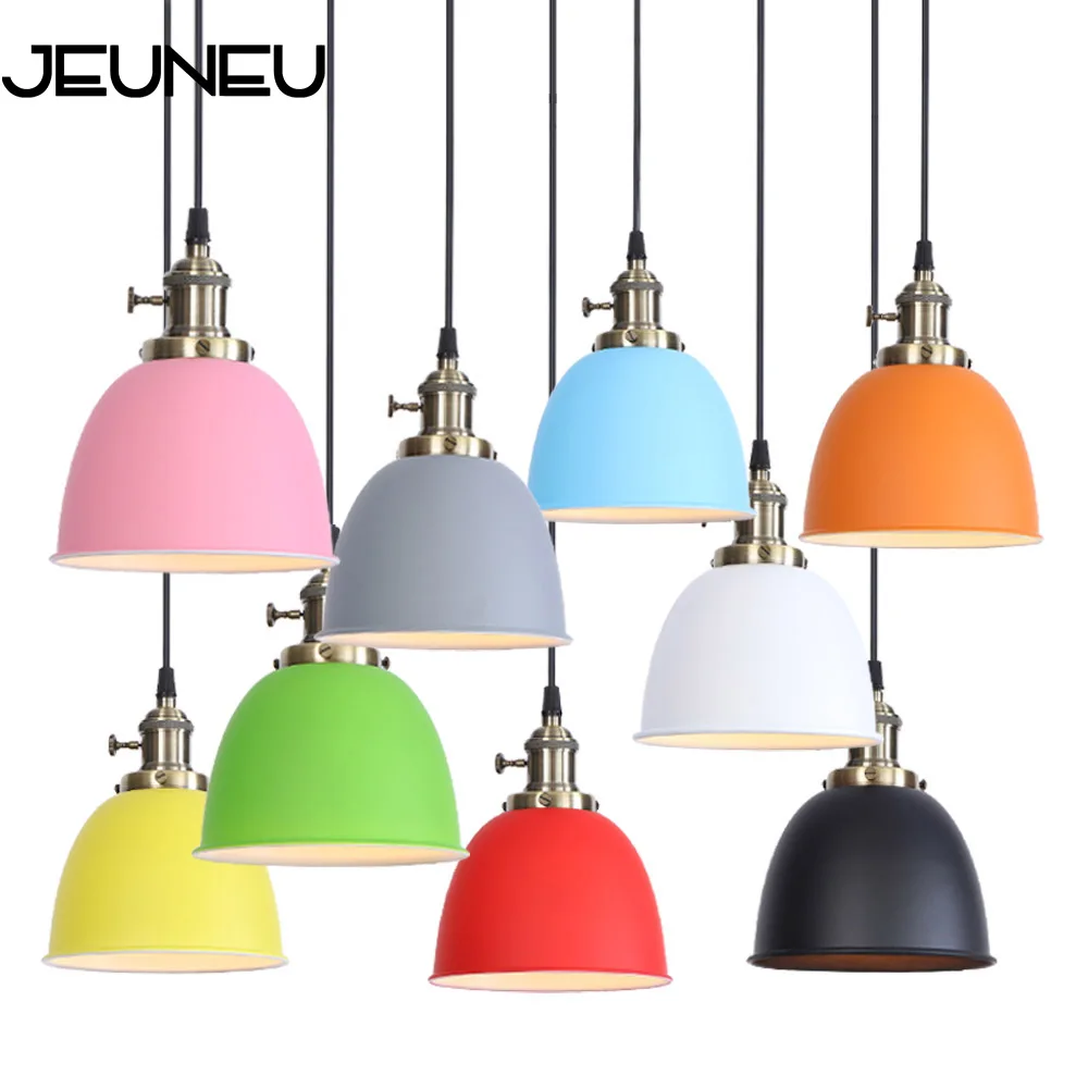 

Retro Nostalgia Personality Creativity 9 Colors Pendant Lamp Decoration Indoor Lighting LED E27 Theme Restaurant Pendant Light