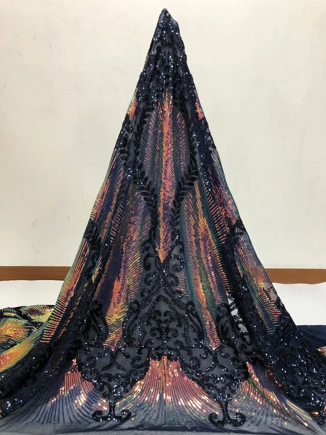 Зеленый/золотой модный двойной цвет французский Тюль кружевная ткань с