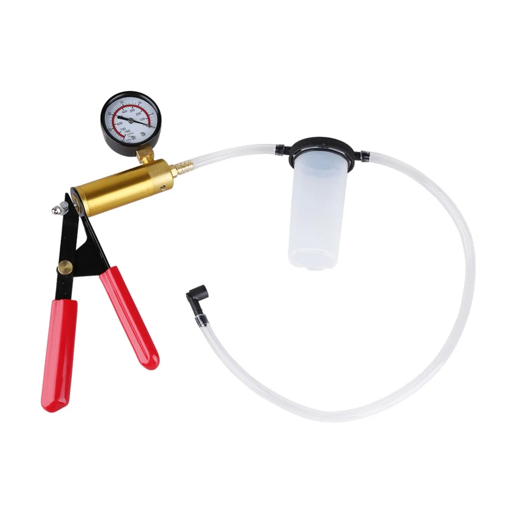 Multi-functional Hand Held Brake Bleeder Tester with Gauge Adapter Connector Set Bleed Kit Vacuum Pump Car Motorbike Bleeding |