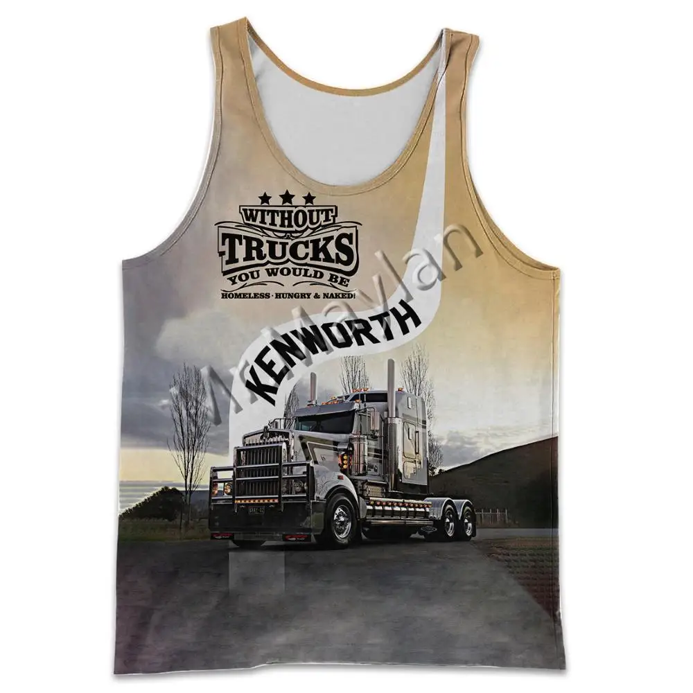 Kenworth грузовики модная мужская футболка 3D печать уличная/o образный вырез топы