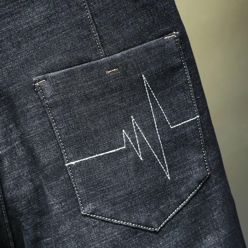 Мужские уличные брюки зимние плотные теплые простые облегающие джинсы-шаровары