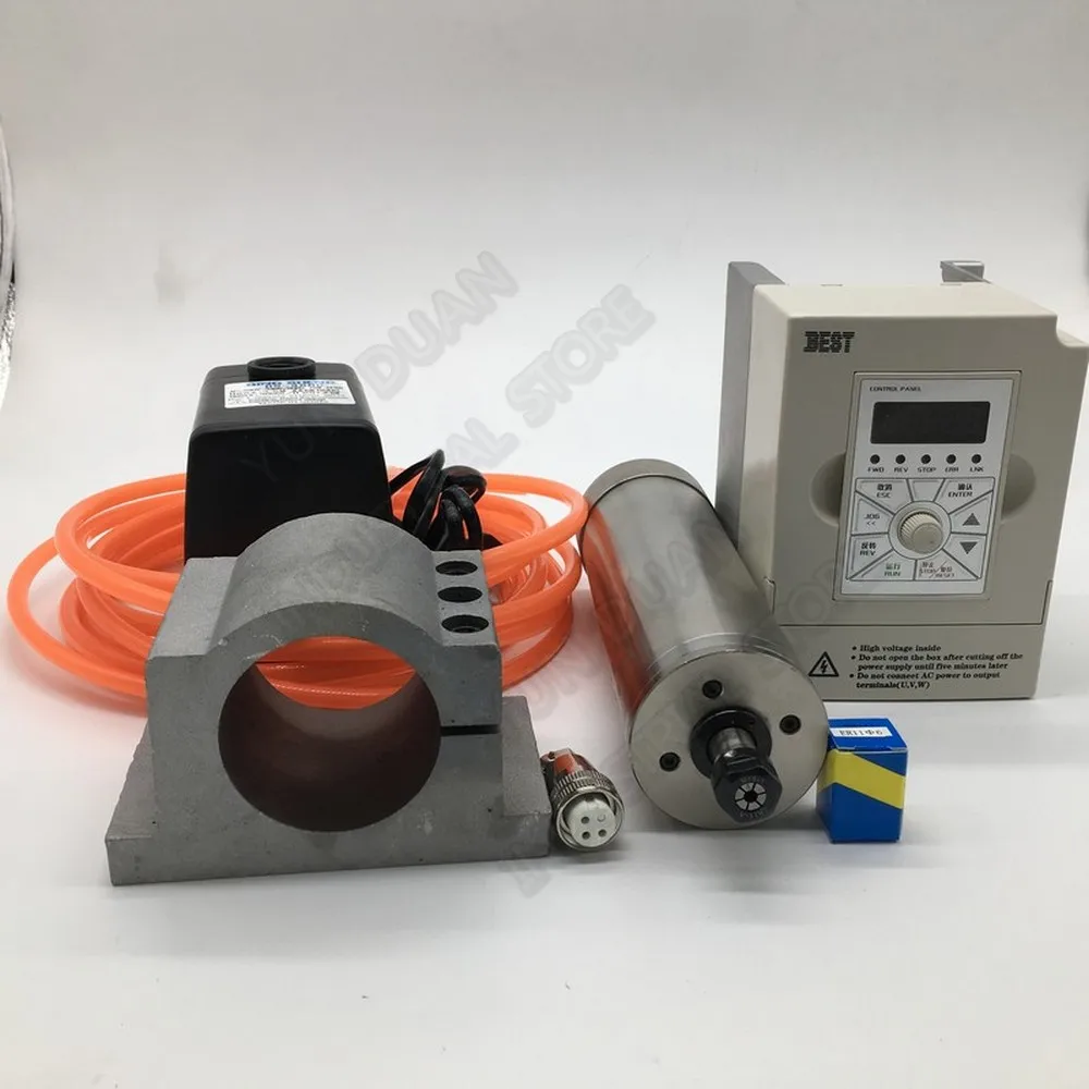 1.2KW 36000 об/мин ER11 62 мм с наружной резьбой 220V 600 Гц водяным охлаждением AC мотор